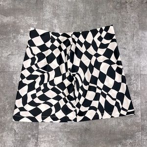Nastygal Trippy Checkered Satin Skirt